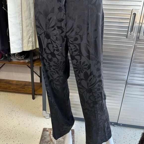 Lolita Lempicka Premier Floral Black Pant Wide Leg Silk Small - Picture 3 of 10